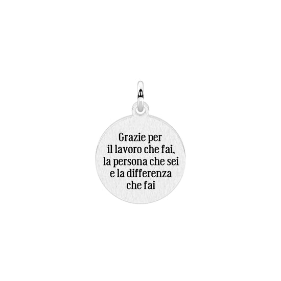 Charm tondo maestra Kidult By You acciaio con cristallo MISURA UNICA