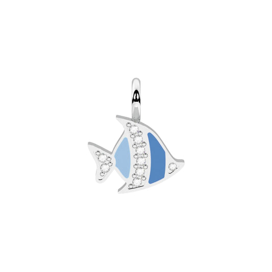 Charm pesce Kidult By You in acciaio smaltato con cristalli MISURA UNICA