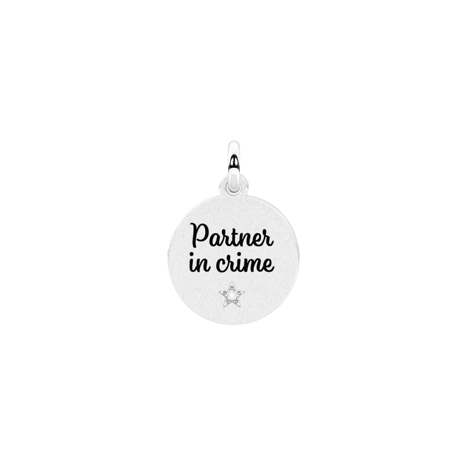 Charm Partner in crime Kidult By You in acciaio e cristallo MISURA UNICA