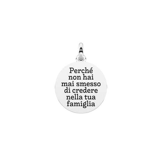 Charm tondo Kidult By You per mamma in acciaio con cristallo MISURA UNICA