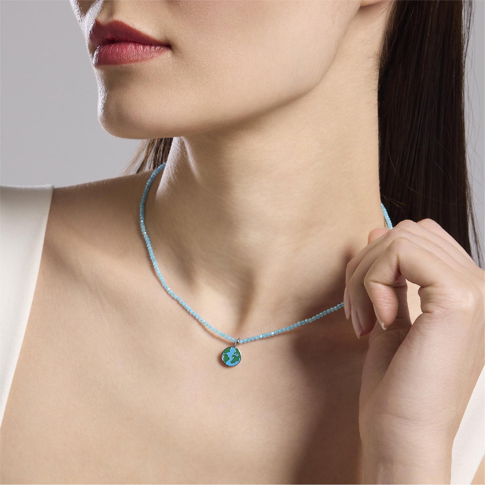 Collana girocollo donna Kidult By You zirconi acquamarina MISURA UNICA