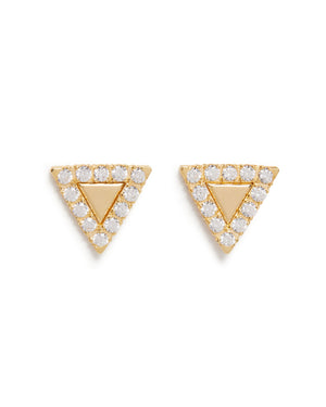 Orecchini a lobo Valentina Ferragni Luce Gold da donna in argento 925 placcato oro 24kt a forma di triangolo con zirconi DVF-OR-LO14