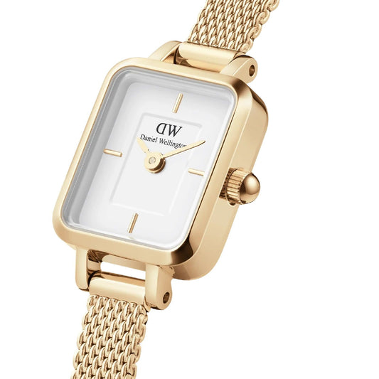 Orologio donna Daniel Wellington Quadro Mini in acciaio dorato 15x18mm DW00100725-2