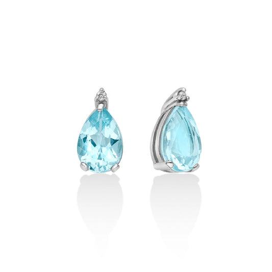 Orecchini donna Miluna Gemma del Cielo oro bianco diamanti 0,014 ct e topazi 3,06 ct ERD1971-1