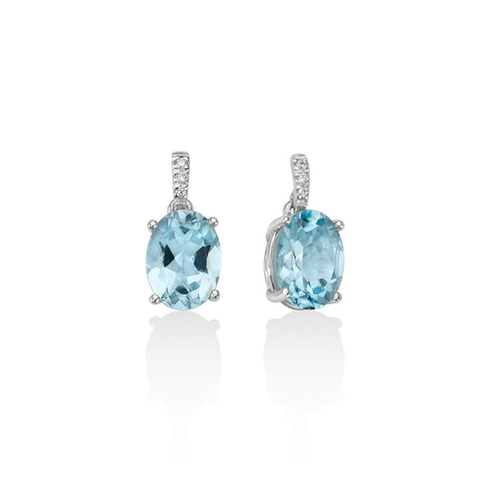 Orecchini donna Miluna Gemma del Cielo oro bianco diamanti 0,026ct e topazi 2,98 ct ERD2371-1