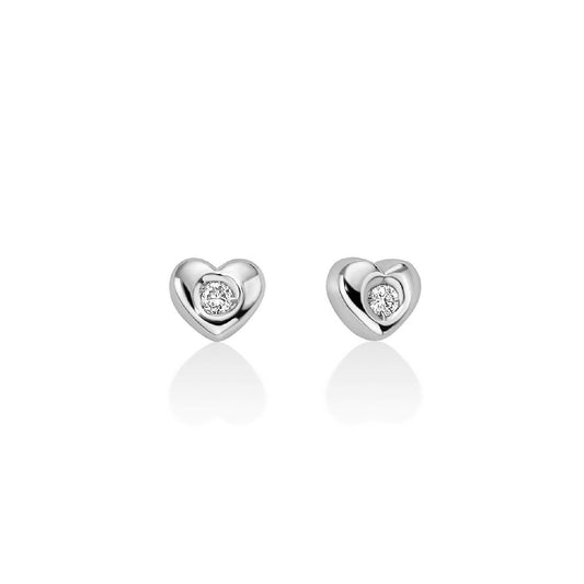 Orecchini donna Miluna Diamanti 375 oro bianco cuore e diamanti 0,04ct ERD2724-004G7X-1