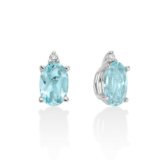 Orecchini donna Miluna Gemma Del Cielo 375 oro bianco diamanti 0,0112ct topazi 1,08ct ERD2818X-1
