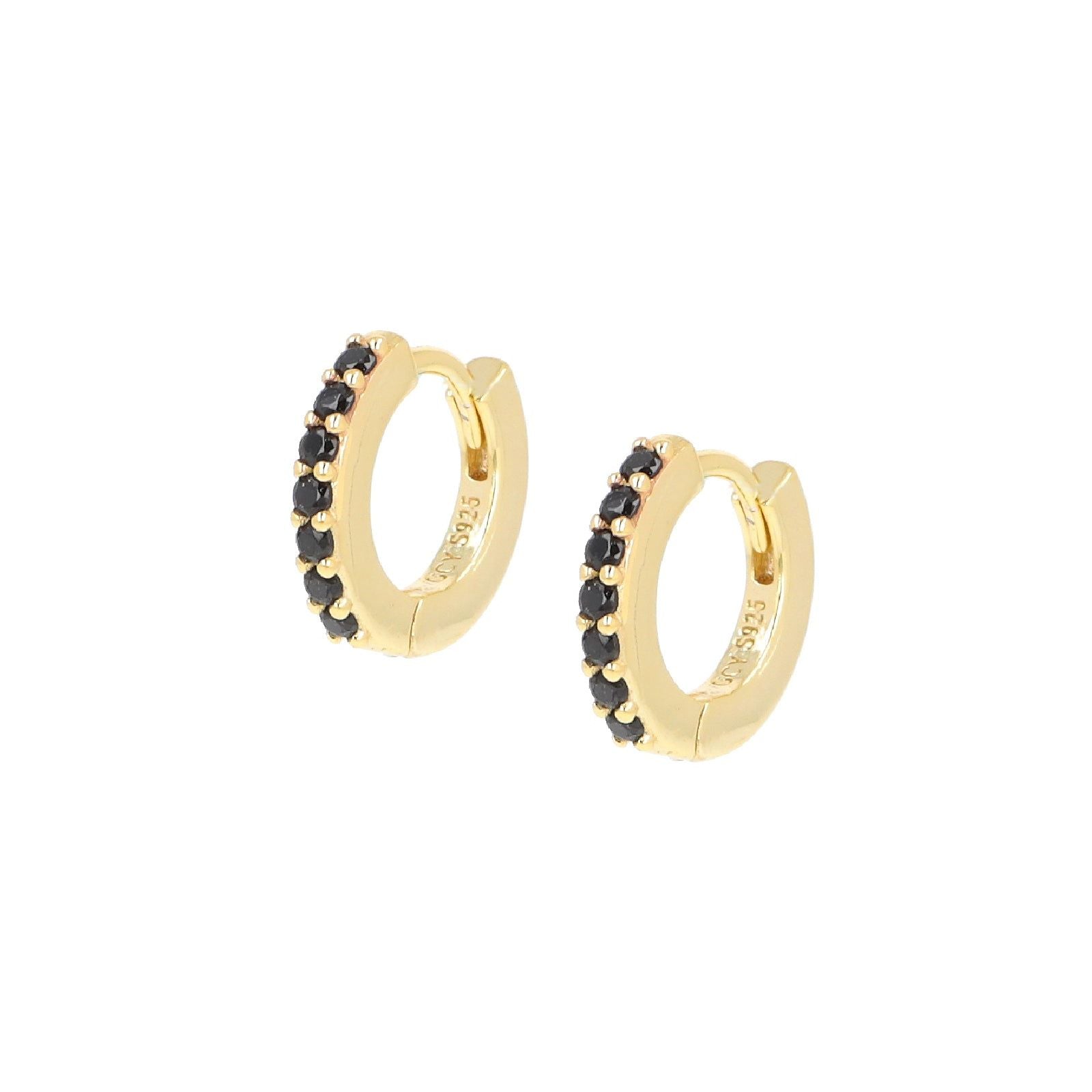 OIDEA Orecchini Cerchio Piccoli Con Zirconi - 3 Coppie In Acciaio Inossidabile - Argento, Nero, Oro - Unisex - Foto 4