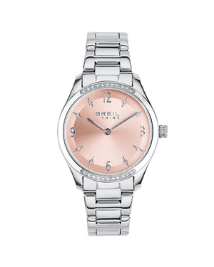 Orologio solo tempo da donna Breil Kyla con cassa 32 mm e bracciale in acciaio con quadrante rosa e cristalli EW0703