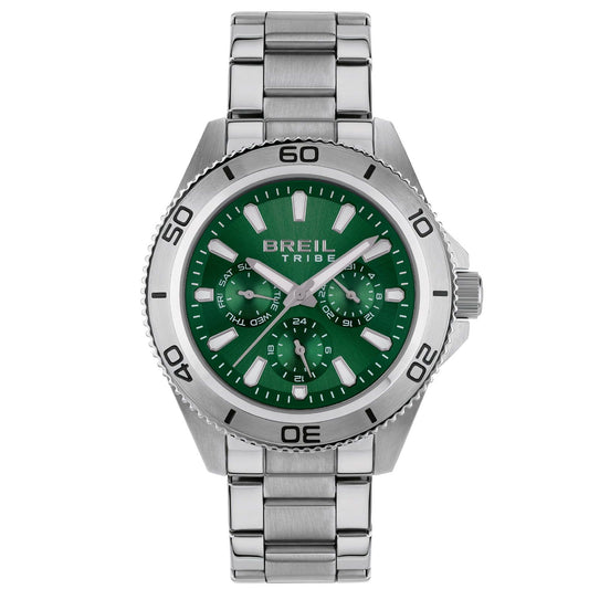 Orologio crono uomo Breil Challenge acciaio quadrante verde 42 mm EW0711-1