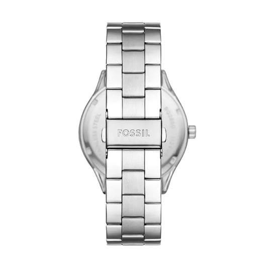 Orologio solo tempo Fossil in acciaio argento e blu MISURA UNICA