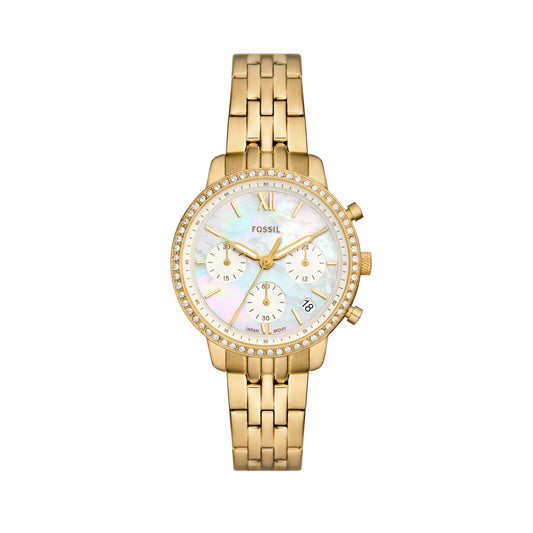 Orologio cronografo Fossil in acciaio inossidabile oro F.ES5358