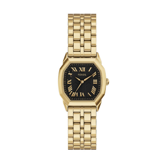 Orologio solo tempo Fossil acciaio dorato con quadrante nero MISURA UNICA