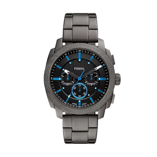 Orologio cronografo Fossil in acciaio grigio quadrante nero