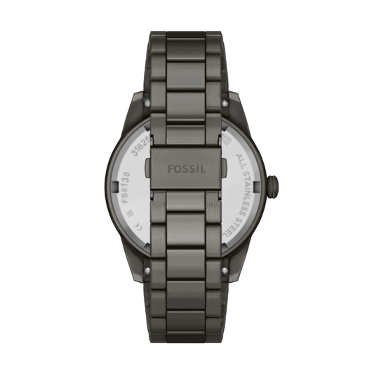 Orologio multifunzione Fossil in acciaio di colore grigio opaco MISURA UNICA