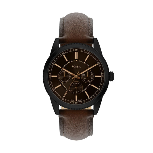 Orologio uomo Fossil in acciaio pelle e quadrante marrone MISURA UNICA