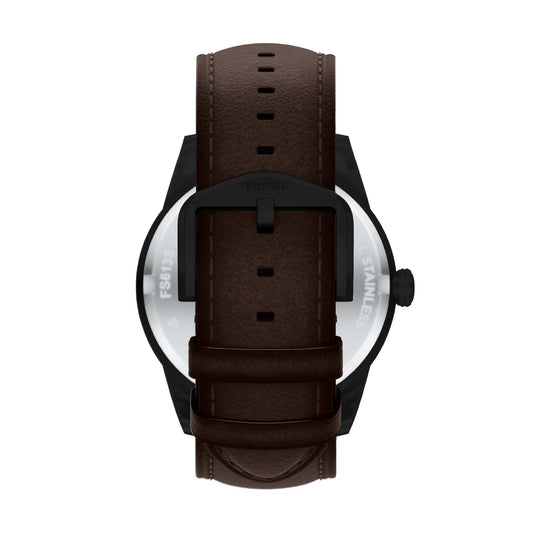 Orologio uomo Fossil in acciaio pelle e quadrante marrone MISURA UNICA