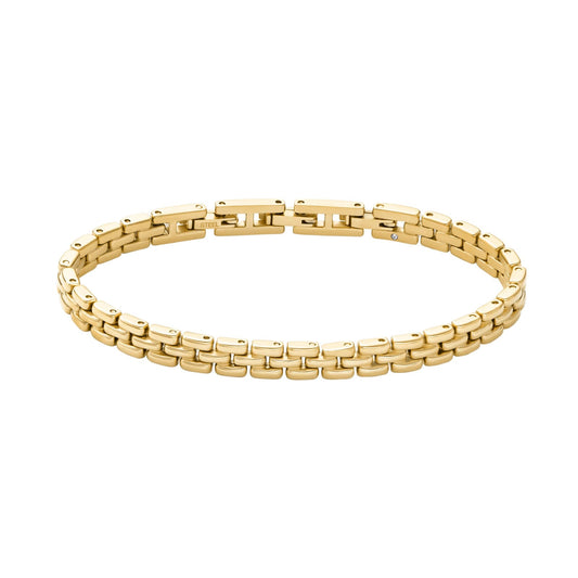 Bracciale catena da uomo Fossil in acciaio dorato REGOLABILE