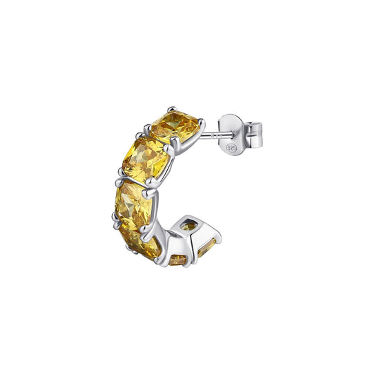 Orecchino a cerchio Brosway Fancy donna in argento con zirconi gialli FEY08-1