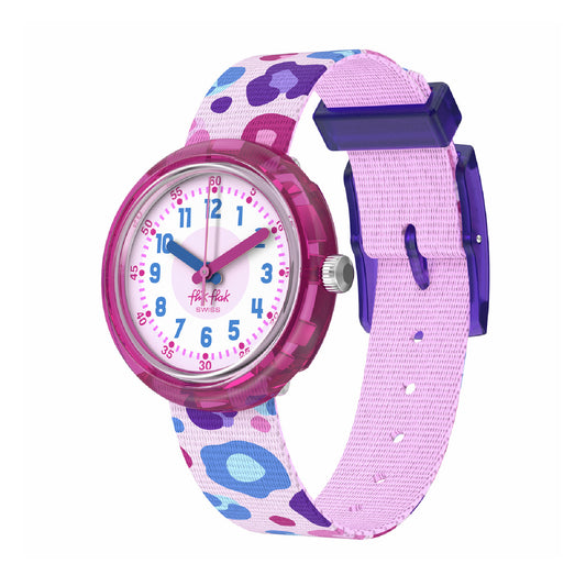 Orologio solo tempo bambina Flik Flak Flower Fields rosa con fiorellini MISURA UNICA