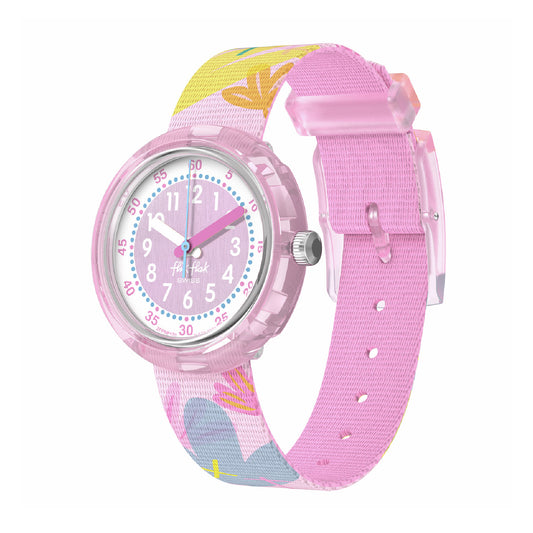 Orologio solo tempo bambina Flik Flak Flower Fields rosa chiaro MISURA UNICA