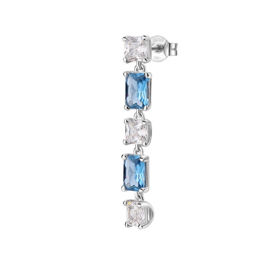 Mono Orecchino pendente donna Brosway Fancy argento zirconi bianchi e blu FFB17-1
