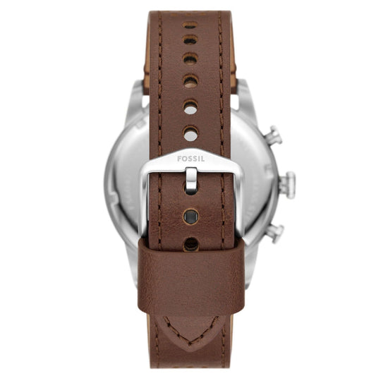 Orologio crono uomo Fossil Sport Tourer in acciaio cinturino pelle marrone 42mm FS6042-2