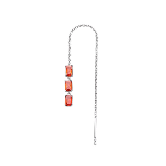 Orecchino pendente donna Brosway Fancy in argento con tre zirconi arancioni FVO14-1