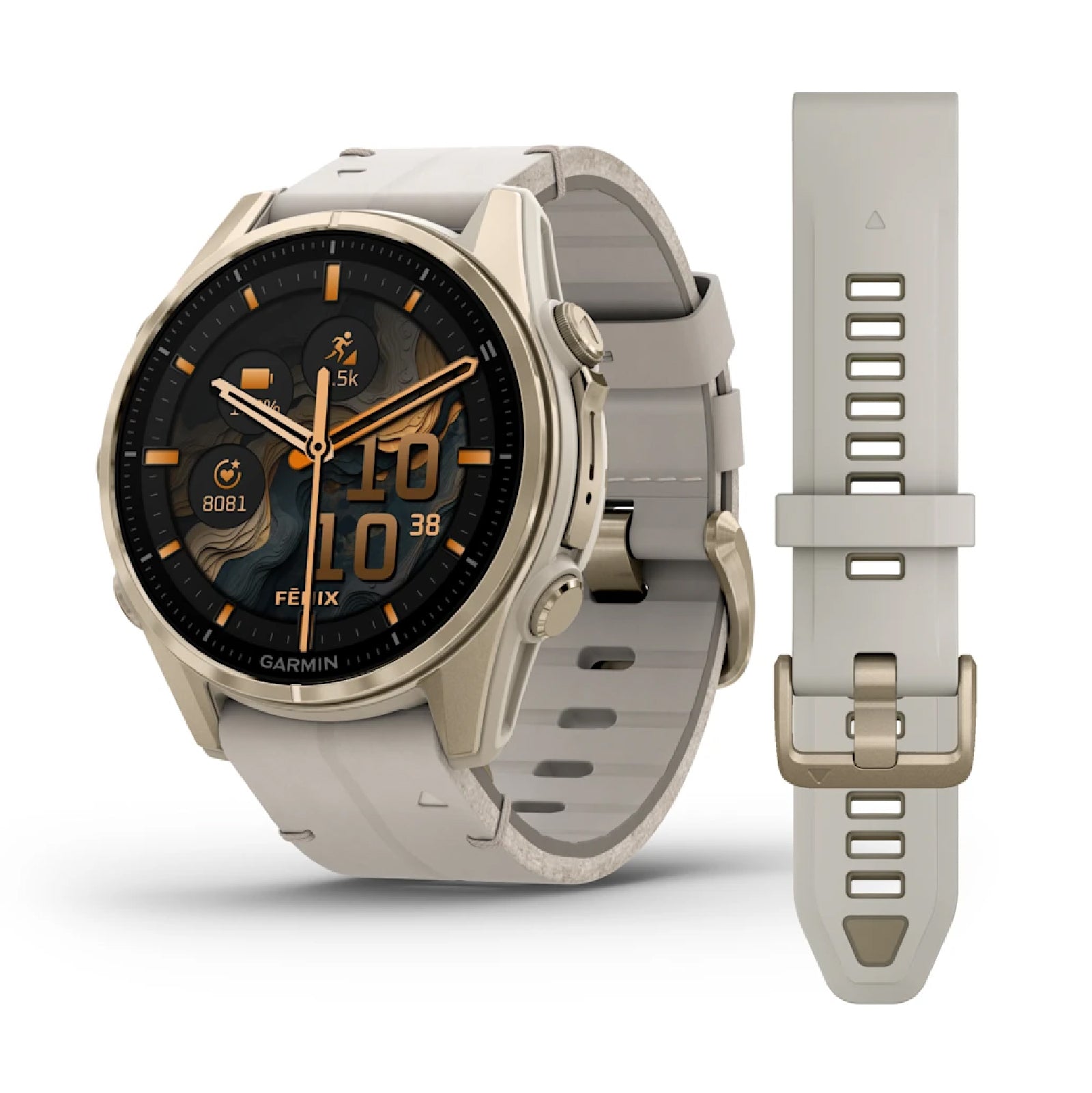 Smartwatch Garmin in acciaio gold e silicone grey sandstone MISURA UNICA