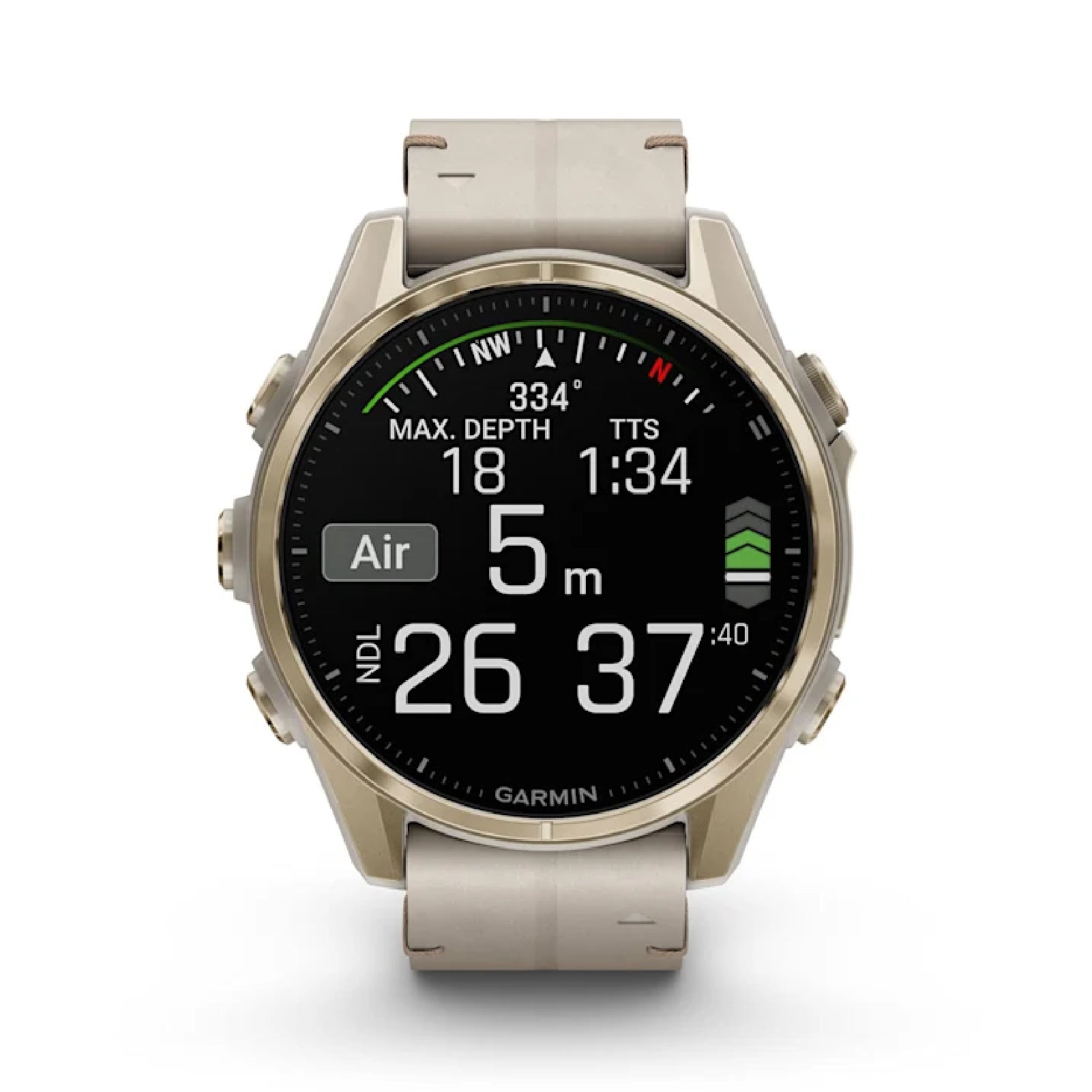 Smartwatch Garmin in acciaio gold e silicone grey sandstone MISURA UNICA