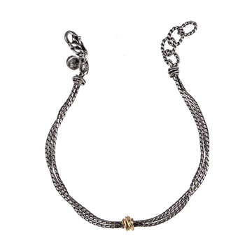 Bracciale da uomo Giacomo Burroni argento con nodo in oro Regolabile 19-21 cm