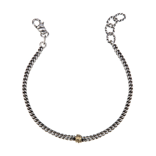 Bracciale uomo Giacomo Burroni argento 925 nodo centrale Regolabile 19-21 cm