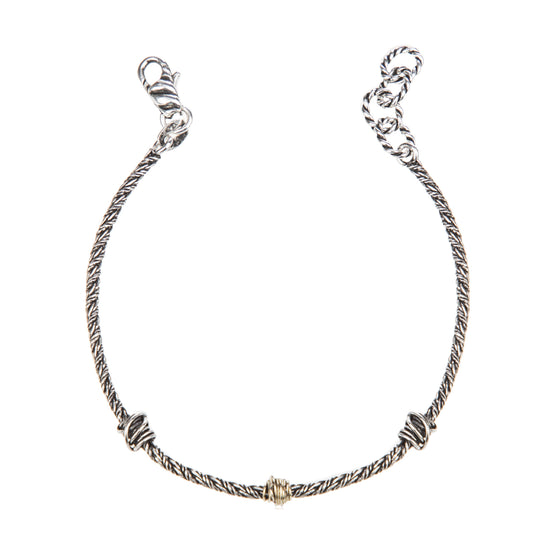 Bracciale uomo Giacomo Burroni argento 925 con tre nodi Regolabile 19-21 cm