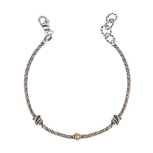 Bracciale uomo Giacomo Burroni argento 925 con tre nodi Regolabile 19-21 cm