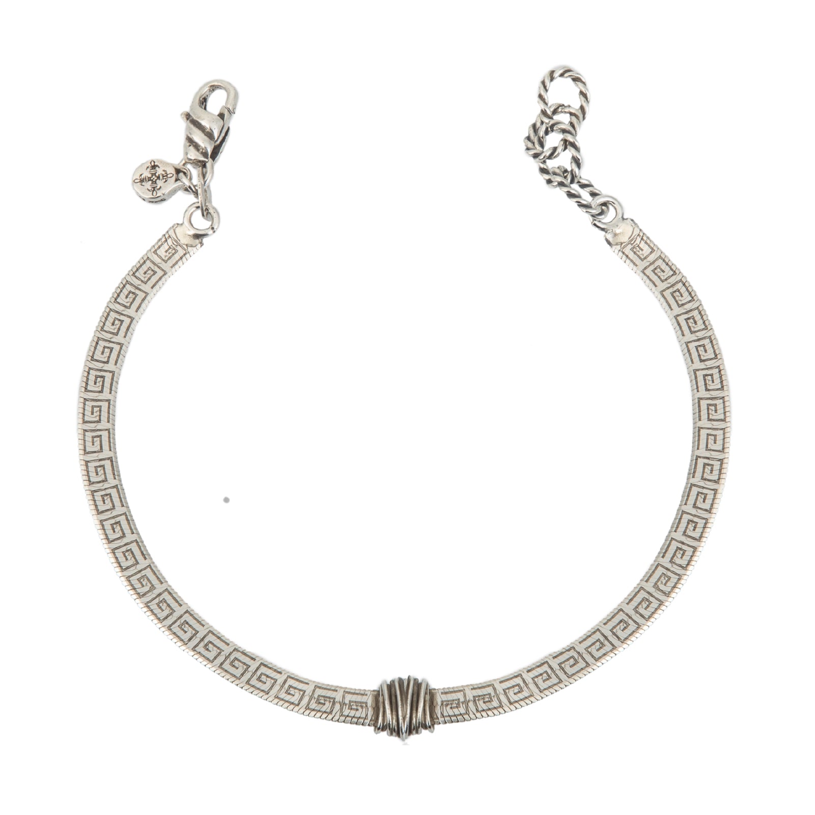 Bracciale uomo Giacomo Burroni argento 925 in stile greco Regolabile 19-21 cm