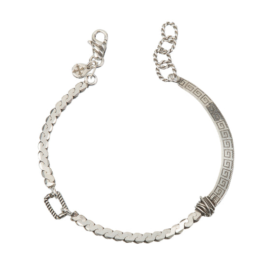 Bracciale uomo Giacomo Burroni argento in stile greco e nodo Regolabile 19-21 cm