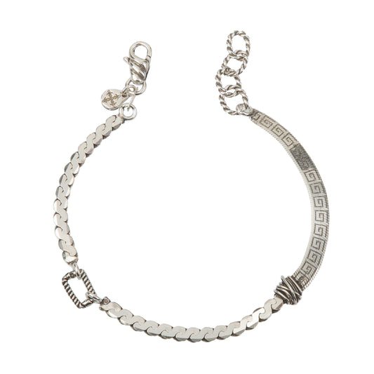 Bracciale uomo Giacomo Burroni argento in stile greco e nodo Regolabile 19-21 cm