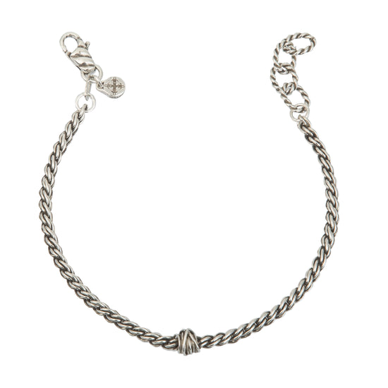 Bracciale uomo Giacomo Burroni argento 925 catena avvolta Regolabile 19-21 cm