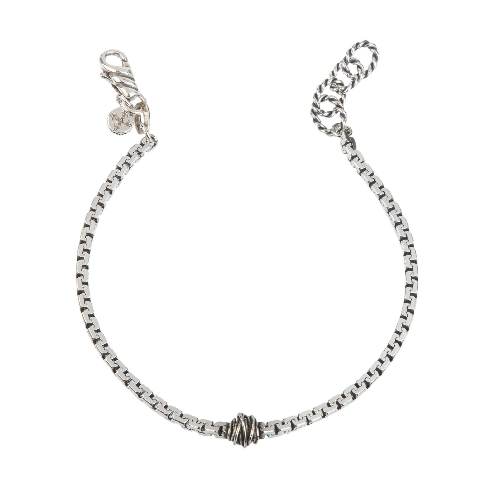 Bracciale catena da uomo Giacomo Burroni argento con nodo Regolabile 19-21 cm