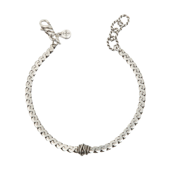 Bracciale catena con nodo uomo Giacomo Burroni in argento Regolabile 19-21 cm