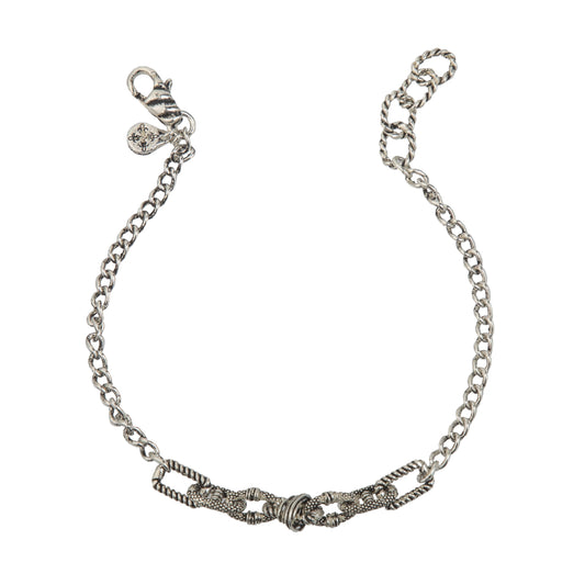 Bracciale uomo Giacomo Burroni argento con decoro centrale Regolabile 19-21 cm