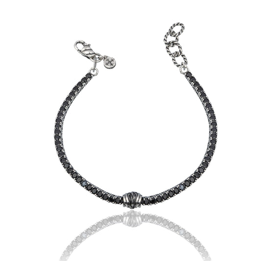 Bracciale tennis Giacomo Burroni in argento con nodo Regolabile 19-21 cm