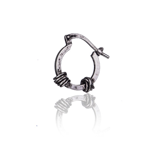 Mono orecchino a cerchio uomo Giacomo Burroni argento 925 MISURA UNICA