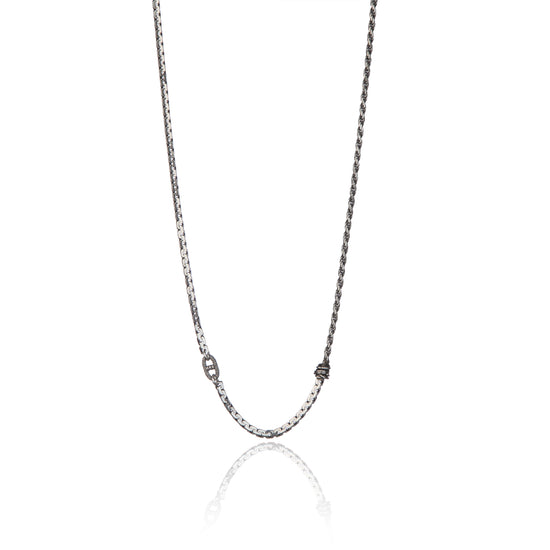 Collana uomo Giacomo Burroni argento 925 con due nodi MISURA UNICA