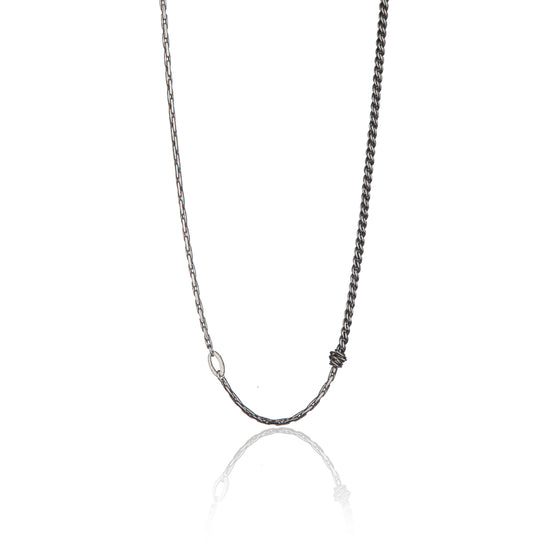 Collana 3 catene uomo Giacomo Burroni argento e due nodi MISURA UNICA