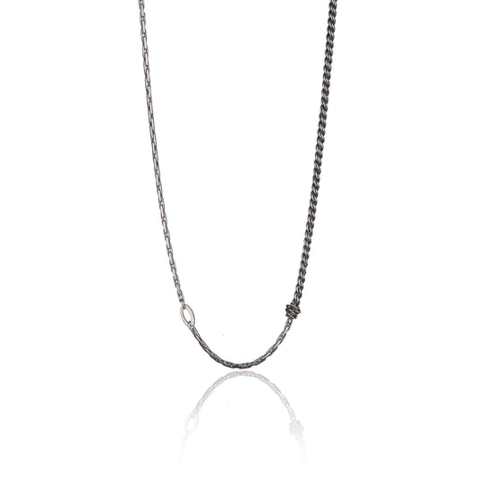 Collana 3 catene uomo Giacomo Burroni argento e due nodi MISURA UNICA