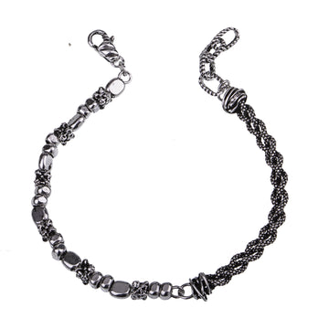 Bracciale uomo Giacomo Burroni argento pepite e cubi gotici Regolabile 19-21 cm