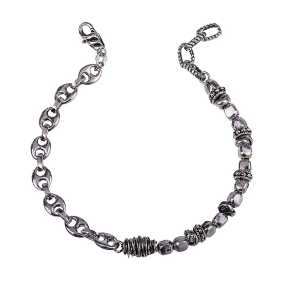 Bracciale da uomo della collezione Giacomo Burroni in argento Regolabile 19-21 cm