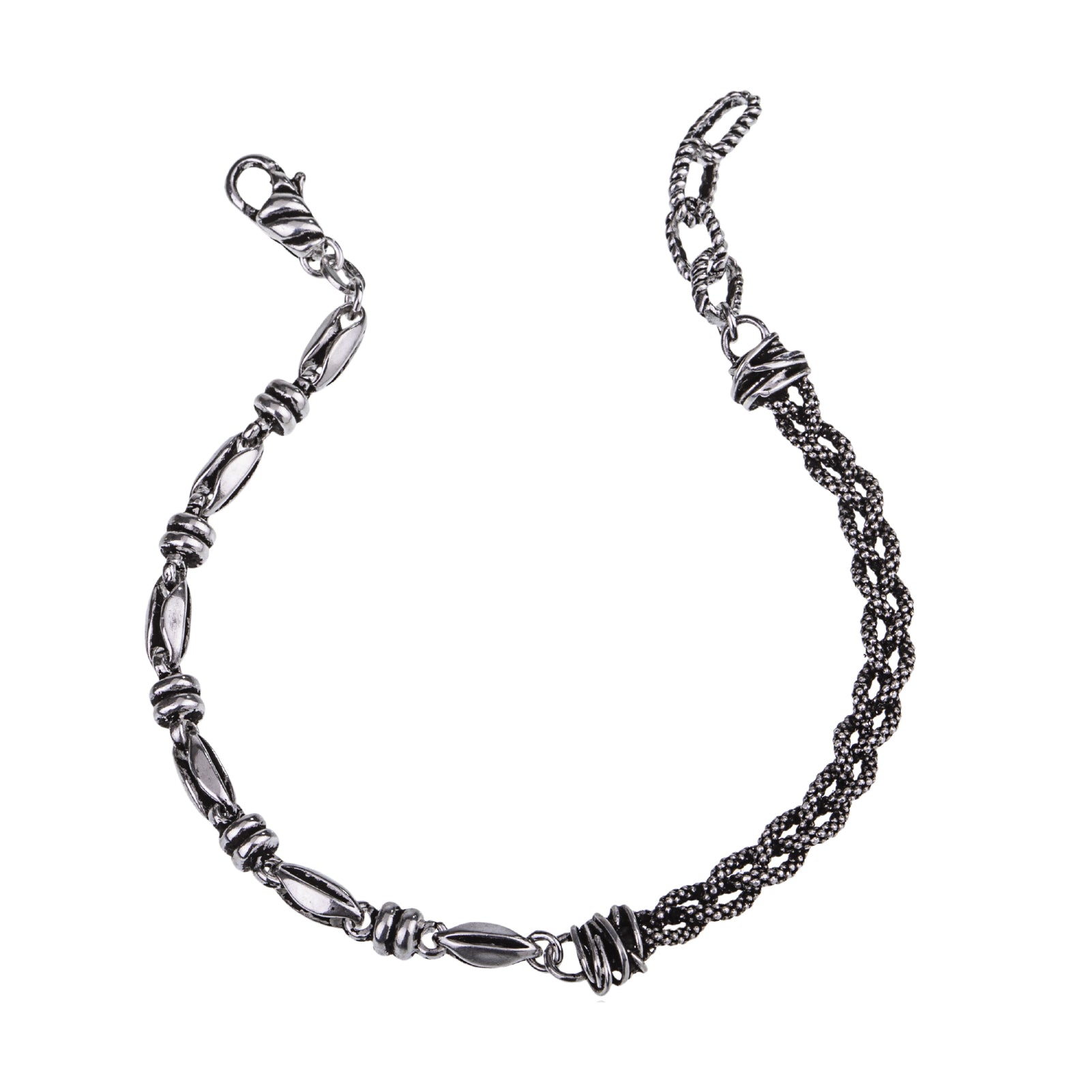Bracciale catena da uomo Giacomo Burroni argento 925 Regolabile 19-21 cm
