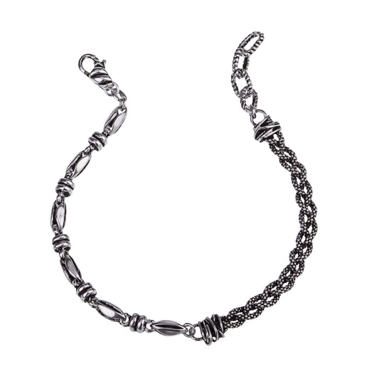 Bracciale catena da uomo Giacomo Burroni argento 925 Regolabile 19-21 cm